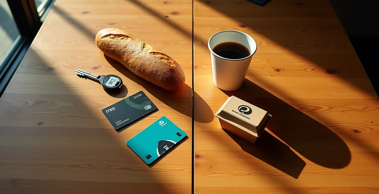 Comparaison visuelle du coût de la vie entre Montréal et Toronto via des objets symboliques.